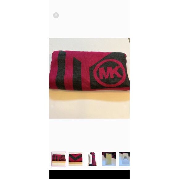 Michael Kors Chevron Stripe Logo Scarf - Picture 2 of 9